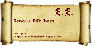 Renoiu Róbert névjegykártya